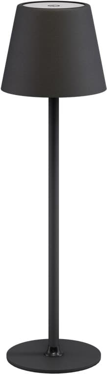 Lampe de table LED sans fil, 37 cm de hauteur, avec commande tactile, blanc chaud, noire