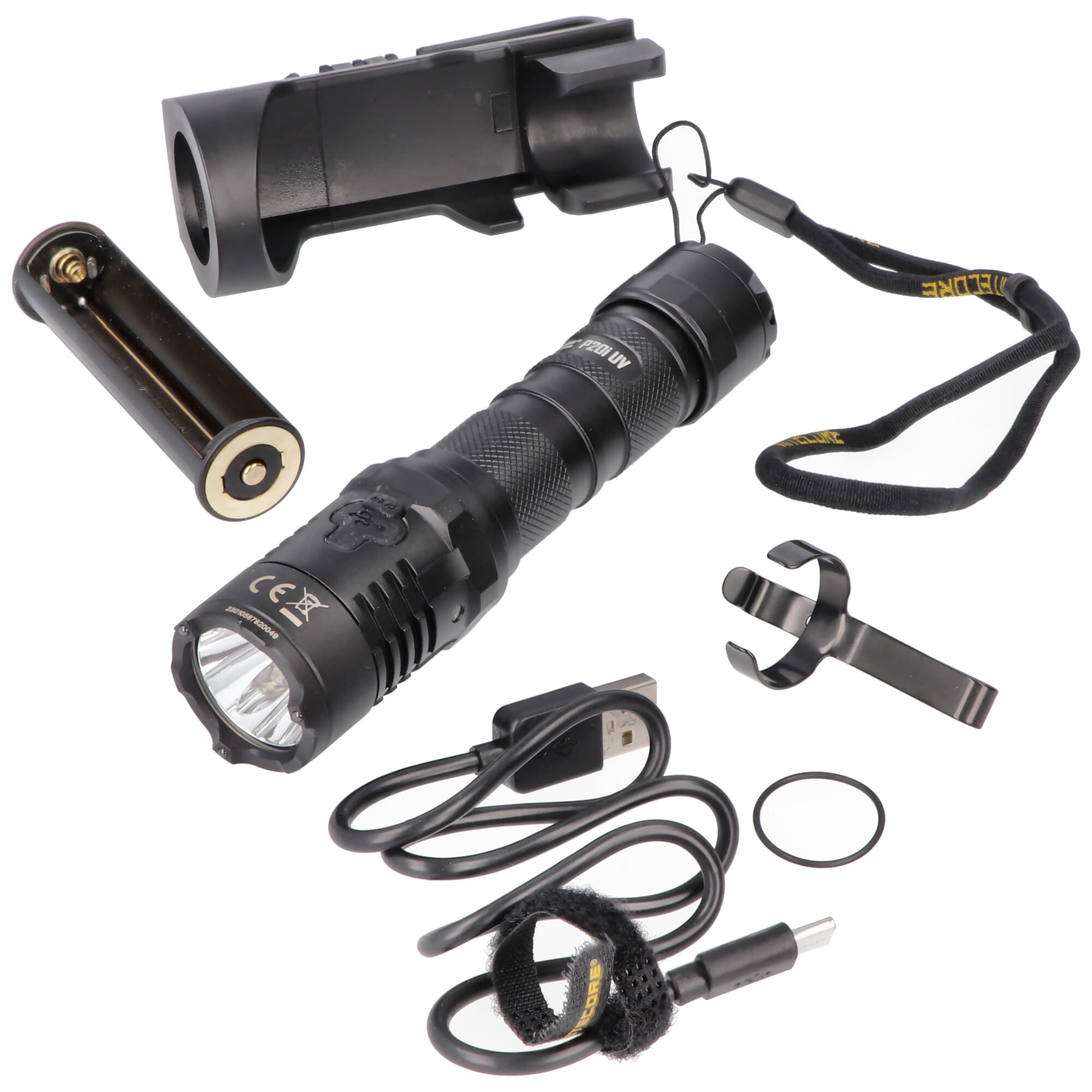 Lampe de poche LED UV Nitecore P20i, 4x LED UV, pour la médecine légale, les évaluations, la vérification de documents, la reconnaissance de devises,