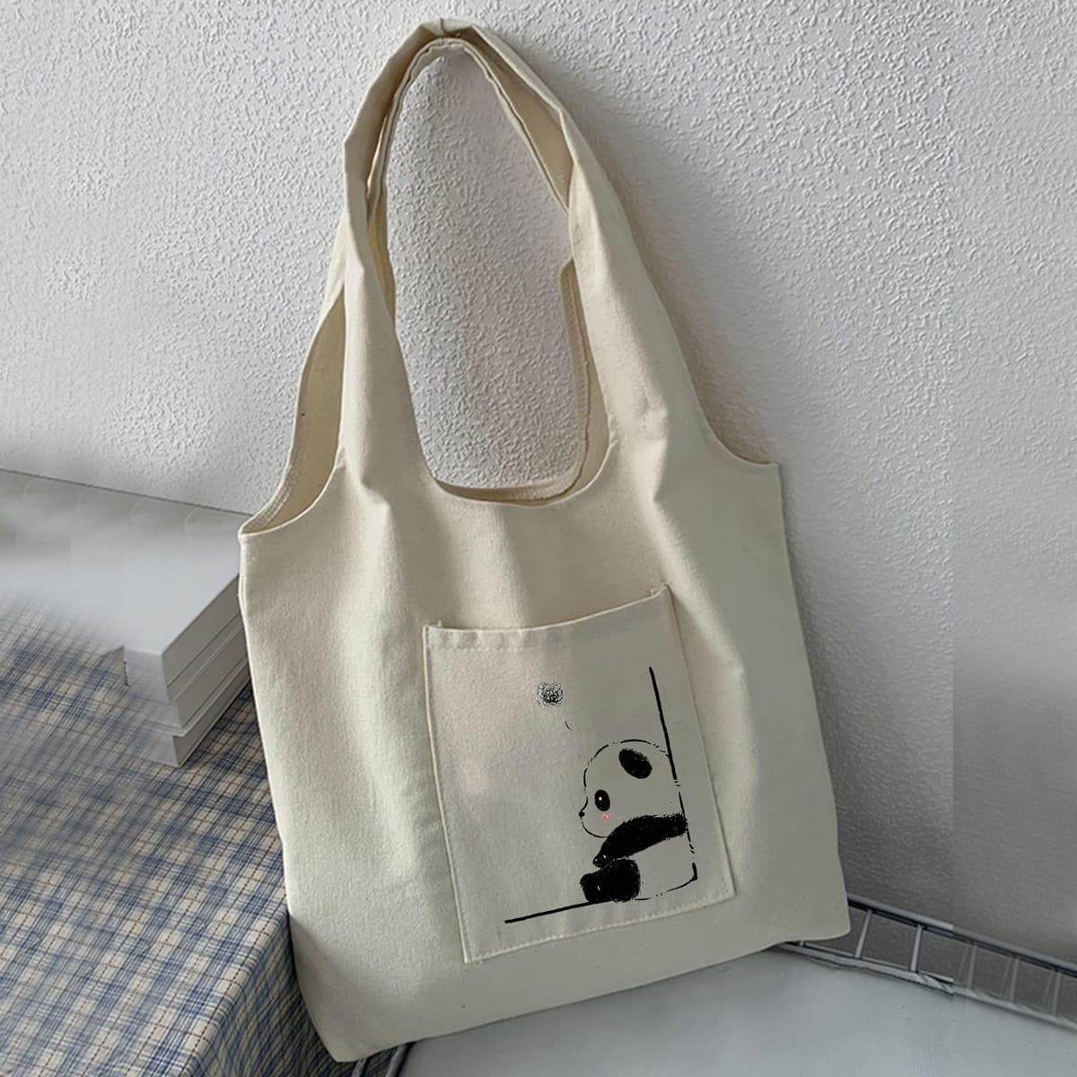 Sac D'Ã©cole Pour Acheteur Frontal De Grande CapacitÃ© Minimaliste Avec Poche D'impression D'animal, Sac D'Ã©cole Pour DiplÃ´mÃ©, LycÃ©enne,