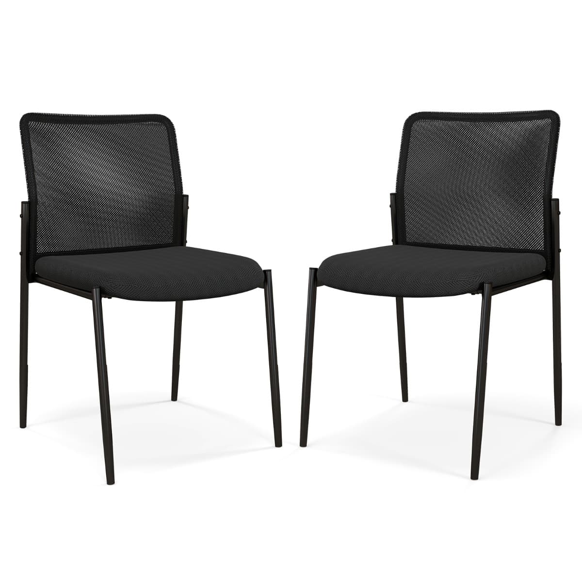 Lot de 2 Chaises de Salle d'Attente Empilables avec Siège Rembourré Chaises pour Bureau Salle de Con