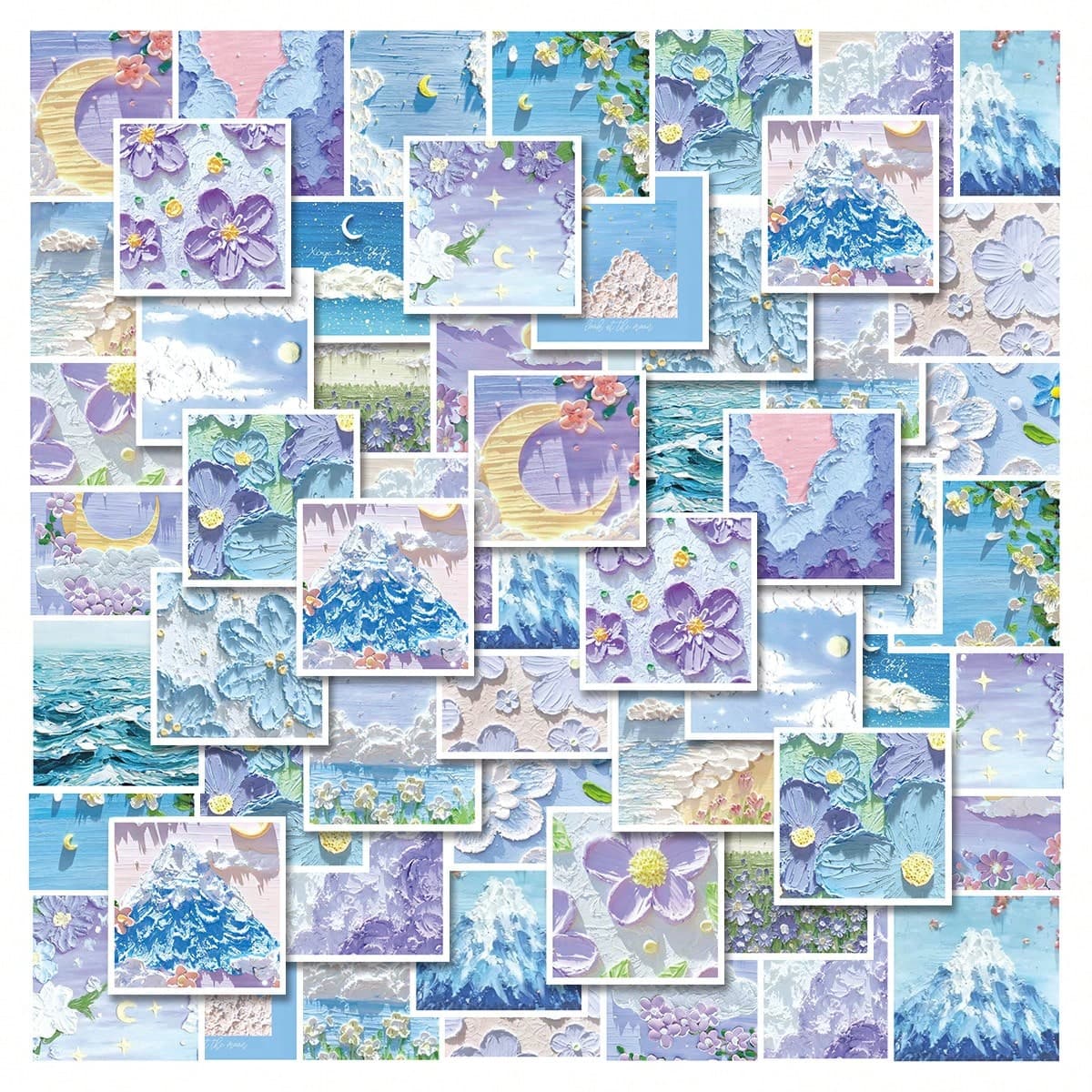 46 pièces (23*2) Autocollants de peinture à l'huile style dessin animé, recommandations de décoration de petite papeterie, autocollants