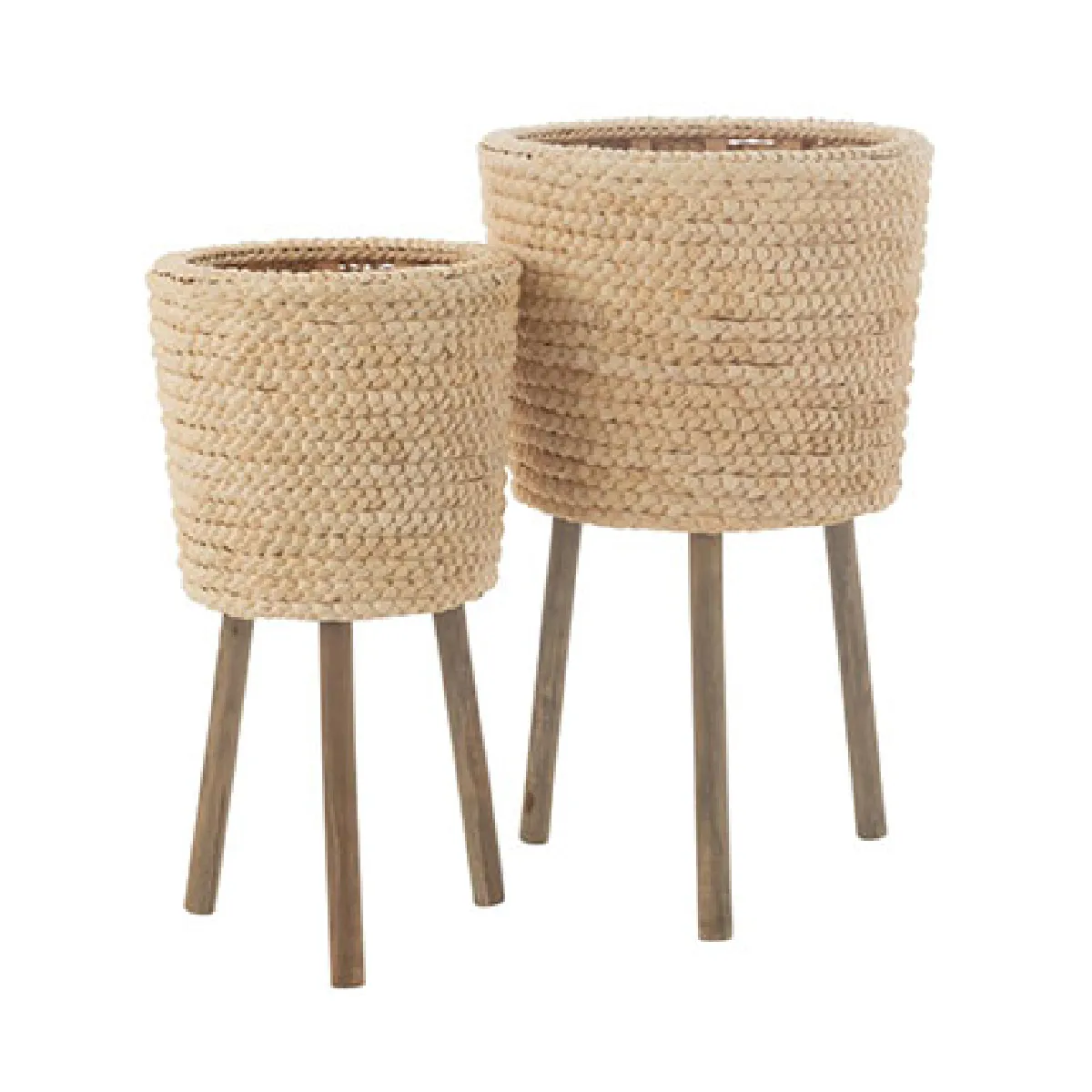 Mes Lot de 2 cache-pots sur pied - Taille unique - Naturel
